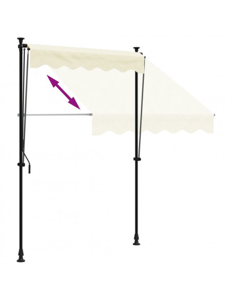 Tenda da Sole Retrattile Crema 150x150 cm in Tessuto e Acciaio