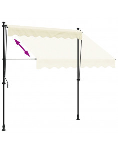 Tenda da Sole Retrattile Crema 200x150 cm in Tessuto e Acciaio