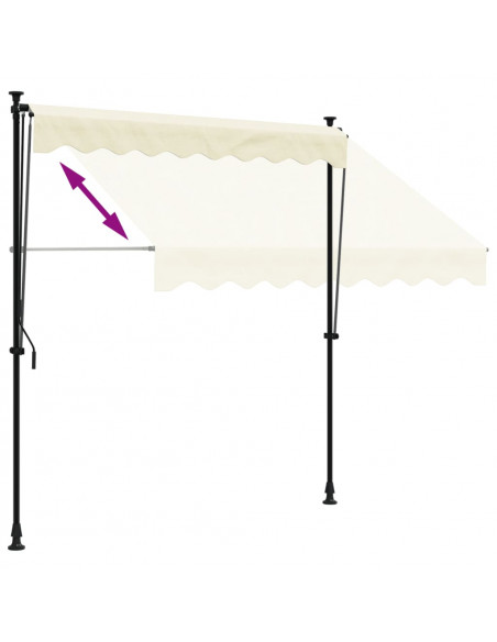 Tenda da Sole Retrattile Crema 200x150 cm in Tessuto e Acciaio