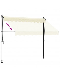 Tenda da Sole Retrattile Crema 250x150 cm in Tessuto e Acciaio