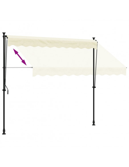 Tenda da Sole Retrattile Crema 250x150 cm in Tessuto e Acciaio