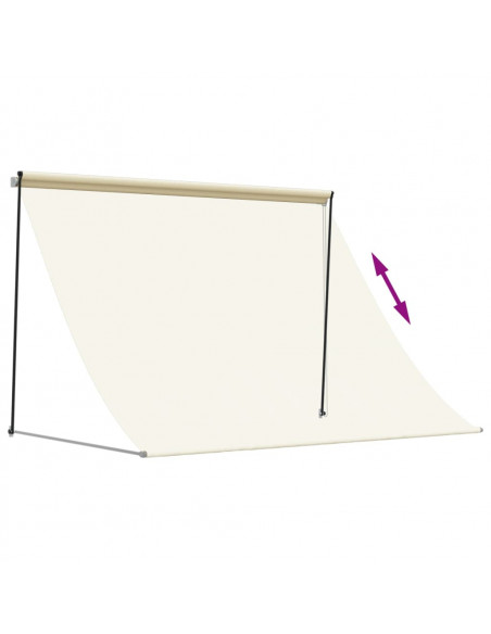 Tenda da Sole Retrattile Crema 250x150 cm in Tessuto e Acciaio