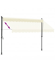 Tenda da Sole Retrattile Crema 300x150 cm in Tessuto e Acciaio