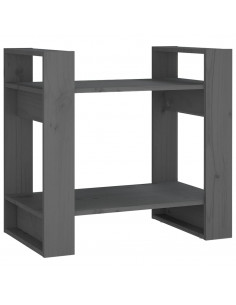 Libreria/Divisorio Grigio 60x35x57 cm in Legno Massello di Pino 2