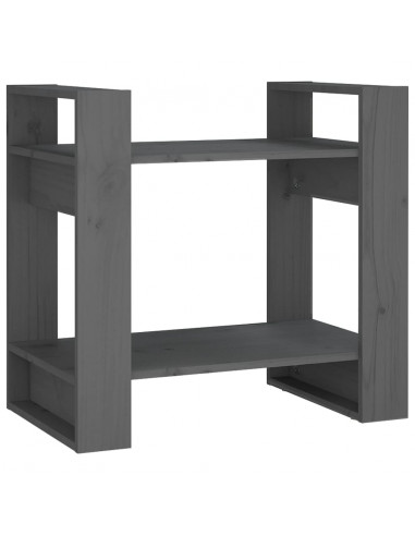Libreria/Divisorio Grigio 60x35x57 cm in Legno Massello di Pino
