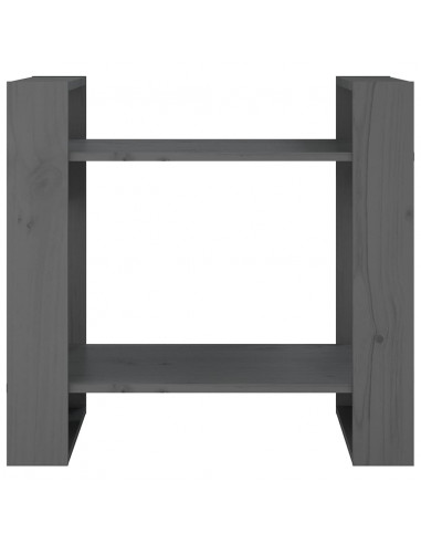 Libreria/Divisorio Grigio 60x35x57 cm in Legno Massello di Pino