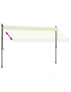 Tenda da Sole Retrattile Crema 350x150 cm in Tessuto e Acciaio