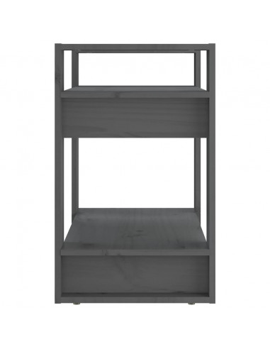 Libreria/Divisorio Grigio 60x35x57 cm in Legno Massello di Pino