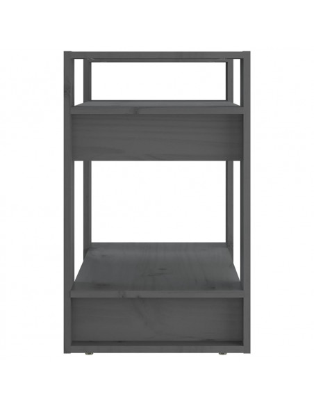 Libreria/Divisorio Grigio 60x35x57 cm in Legno Massello di Pino