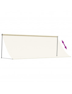 Tenda da Sole Retrattile Crema 350x150 cm in Tessuto e Acciaio