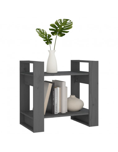Libreria/Divisorio Grigio 60x35x57 cm in Legno Massello di Pino