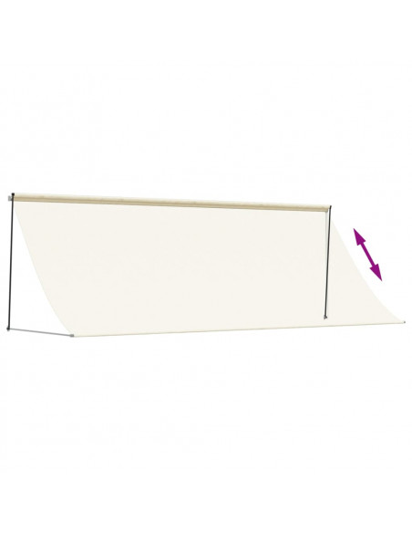 Tenda da Sole Retrattile Crema 400x150 cm in Tessuto e Acciaio