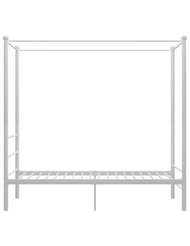 Letto a Baldacchino Bianco in Metallo 100x200 cm