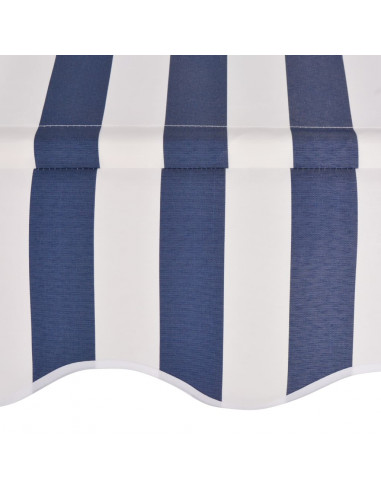 Tenda da Sole Retrattile Manuale 100 cm a Strisce Blu e Bianche