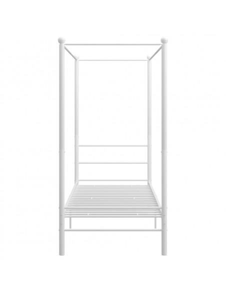 Letto a Baldacchino Bianco in Metallo 100x200 cm
