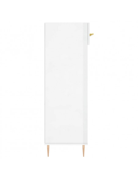 Scarpiera Bianco Lucido 60x35x105 cm in Legno Multistrato
