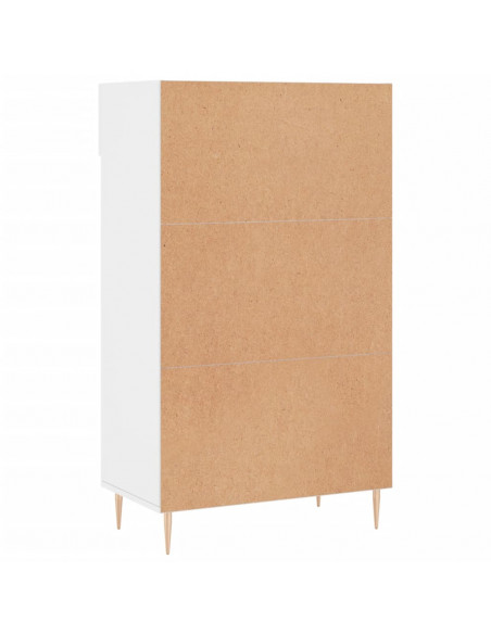 Scarpiera Bianco Lucido 60x35x105 cm in Legno Multistrato