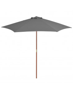 Ombrellone da Esterni con Palo in Legno 270 cm Antracite 2