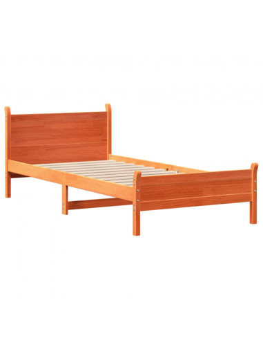 Letto senza Materasso Marrone Cera 90x200 cm Legno di Pino