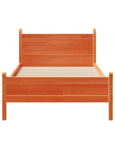 Letto senza Materasso Marrone Cera 90x200 cm Legno di Pino