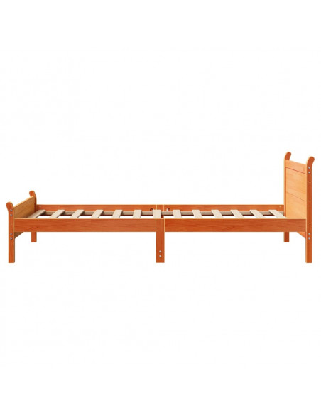 Letto senza Materasso Marrone Cera 90x200 cm Legno di Pino
