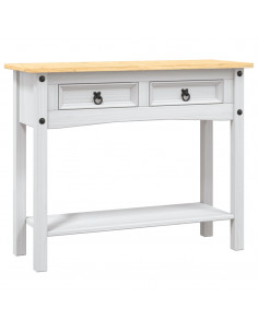Tavolo Console in Pino Messicano Corona Bianco 90x34,5x73 cm 2