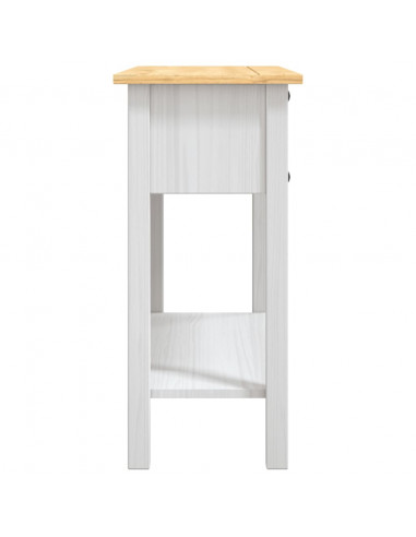 Tavolo Console in Pino Messicano Corona Bianco 90x34,5x73 cm
