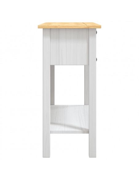 Tavolo Console in Pino Messicano Corona Bianco 90x34,5x73 cm