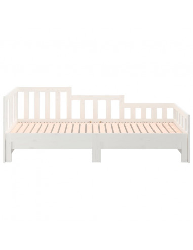 Dormeuse Estraibile Bianca 2x(90x190) cm Legno Massello di Pino