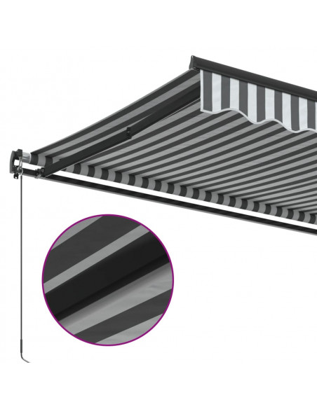 Tenda da Sole Retrattile Manuale Antracite e Bianco 400x300 cm