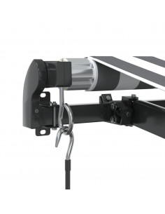 Tenda da Sole Retrattile Manuale Antracite e Bianco 400x350 cm