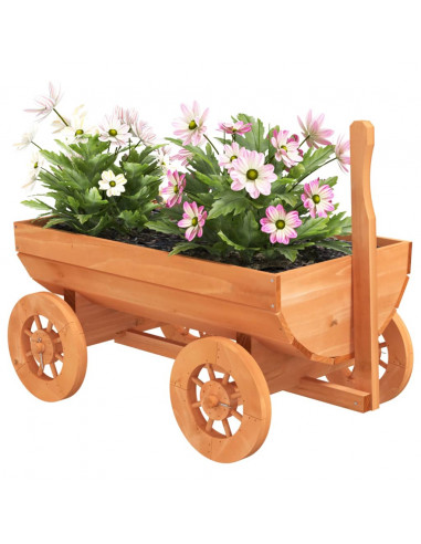 Carro Decorativo 70x43x54 cm in Legno Massello di Abete