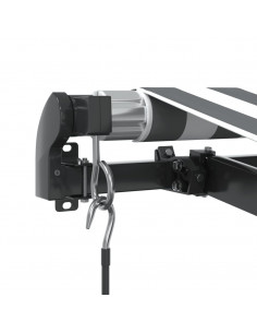 Tenda da Sole Retrattile Manuale Antracite e Bianco 450x350 cm