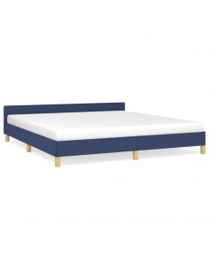 Giroletto con Testiera Blu 160x200 cm in Tessuto 2