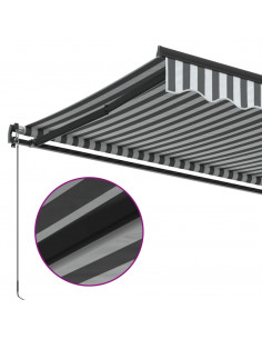 Tenda da Sole Retrattile Manuale Antracite e Bianco 500x300 cm