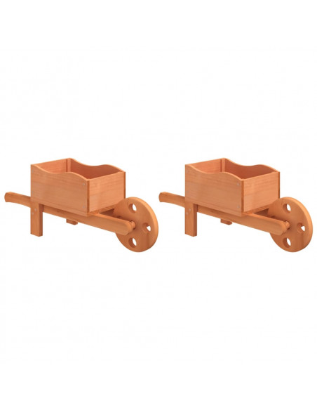 Fioriere a Carriola 2 pz 47x15x19 cm Legno Massello di Abete