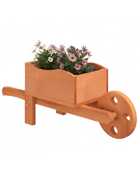 Fioriere a Carriola 2 pz 47x15x19 cm Legno Massello di Abete