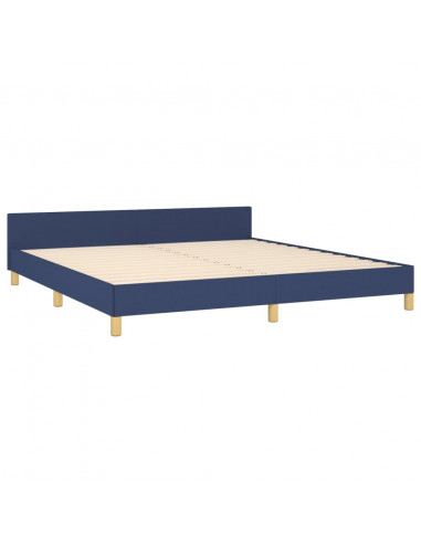 Giroletto con Testiera Blu 160x200 cm in Tessuto