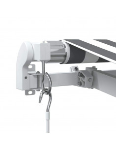 Tenda da Sole Retrattile Manuale Antracite e Bianco 600x300 cm