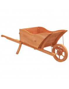 Fioriera a Carriola 128x45,5x43 cm in Legno Massello di Abete 2