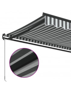 Tenda da Sole Retrattile Manuale Antracite e Bianco 600x300 cm