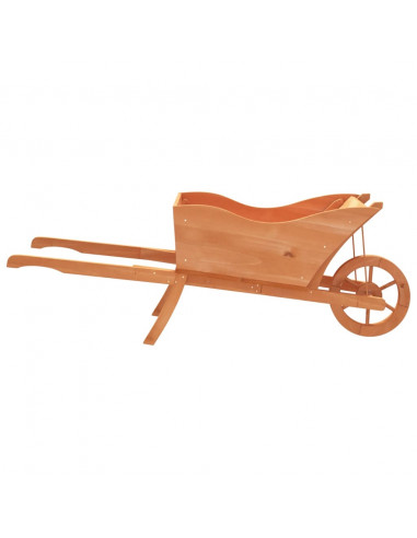 Fioriera a Carriola 128x45,5x43 cm in Legno Massello di Abete