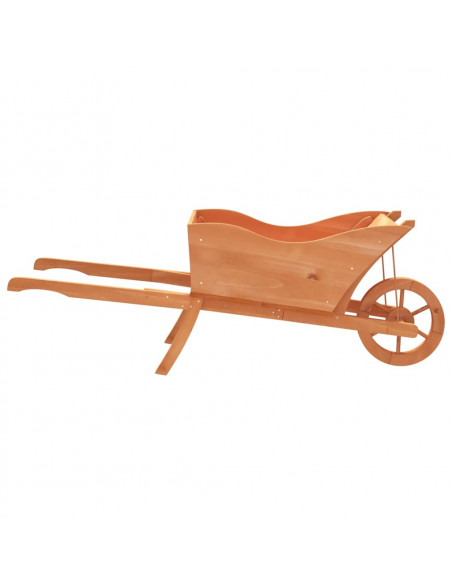 Fioriera a Carriola 128x45,5x43 cm in Legno Massello di Abete