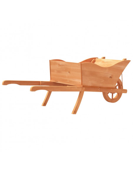 Fioriera a Carriola 128x45,5x43 cm in Legno Massello di Abete