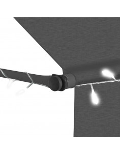 Tenda da Sole Retrattile Manuale con LED 100 cm Antracite