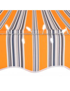 Tenda da Sole Retrattile Manuale con LED 200 cm Gialla e Blu