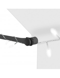 Tenda da Sole Retrattile Manuale con LED 250 cm Crema