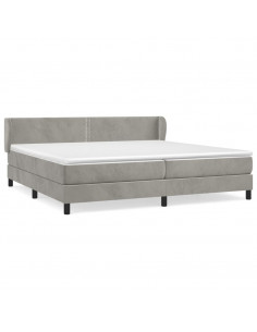 Giroletto a Molle con Materasso Grigio Chiaro 200x200cm Velluto 2