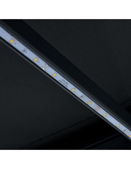 Tenda da Sole Retrattile Manuale con LED 300x250 cm Antracite
