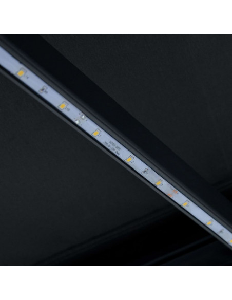 Tenda da Sole Retrattile Manuale con LED 350x250 cm Antracite
